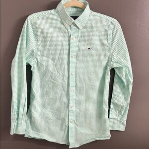 Vineyard Vines Boy’s Light Green Checkered Shirt